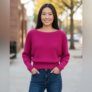 Magenta Sweater with Dolman sleeves NWT Small